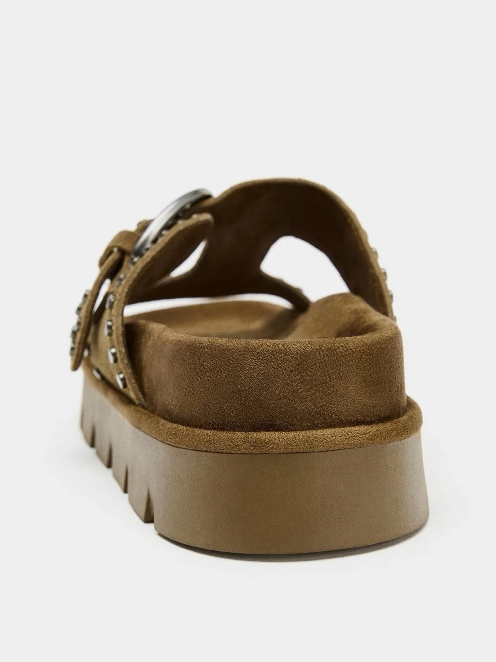 Zara Studded Split Suede Platform Sandal